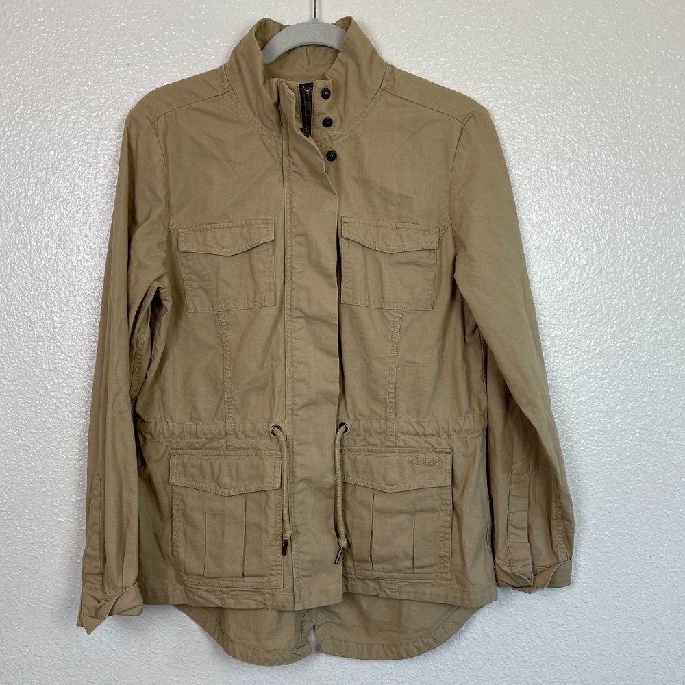 CABELA'S Tan Khaki Cargo Pocket Utility Jacket Women's size S NEW